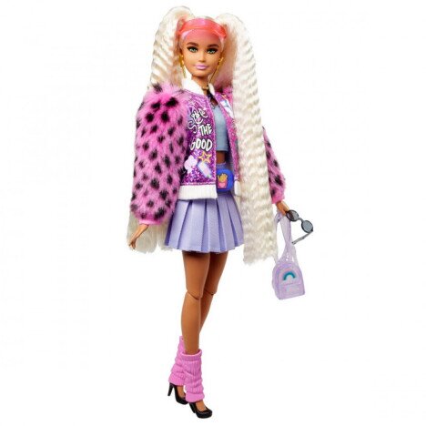 Papusa Barbie Extra Style Blonda cu Codite si Ursulet